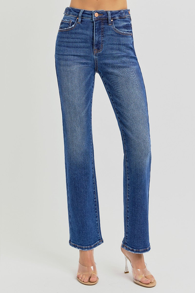 Risen Tummy Control Ankle Straight Jeans