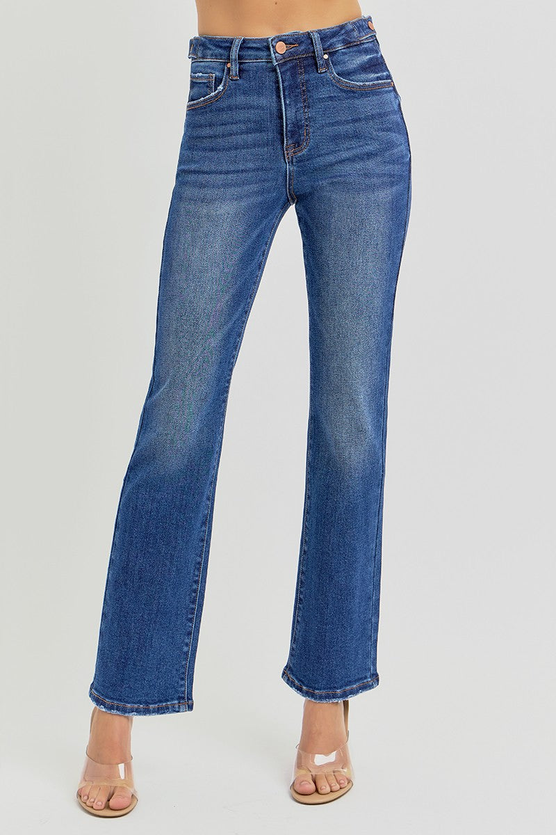 Risen Tummy Control Ankle Straight Jeans