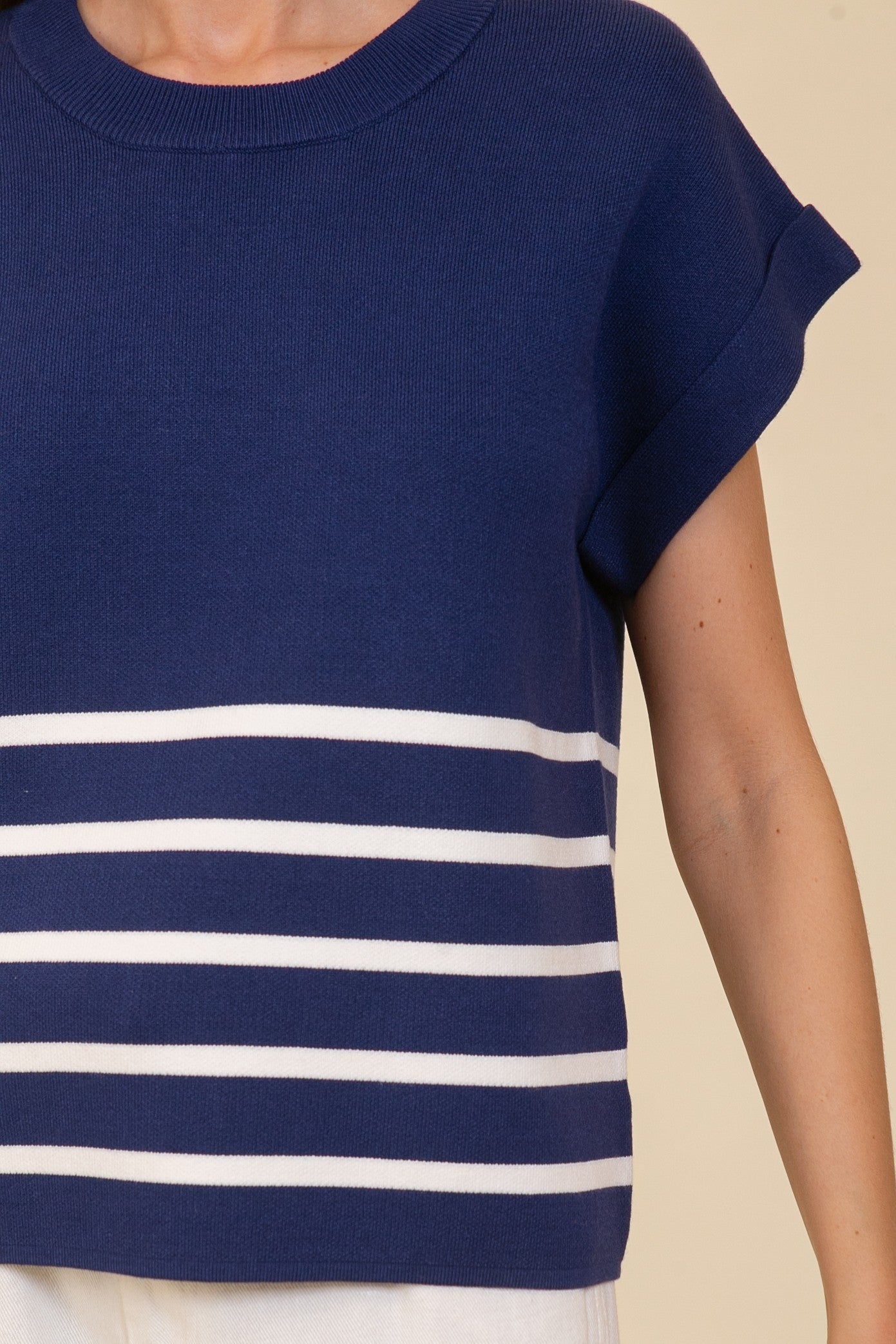 Lila Short Sleeve Stripe Sweater