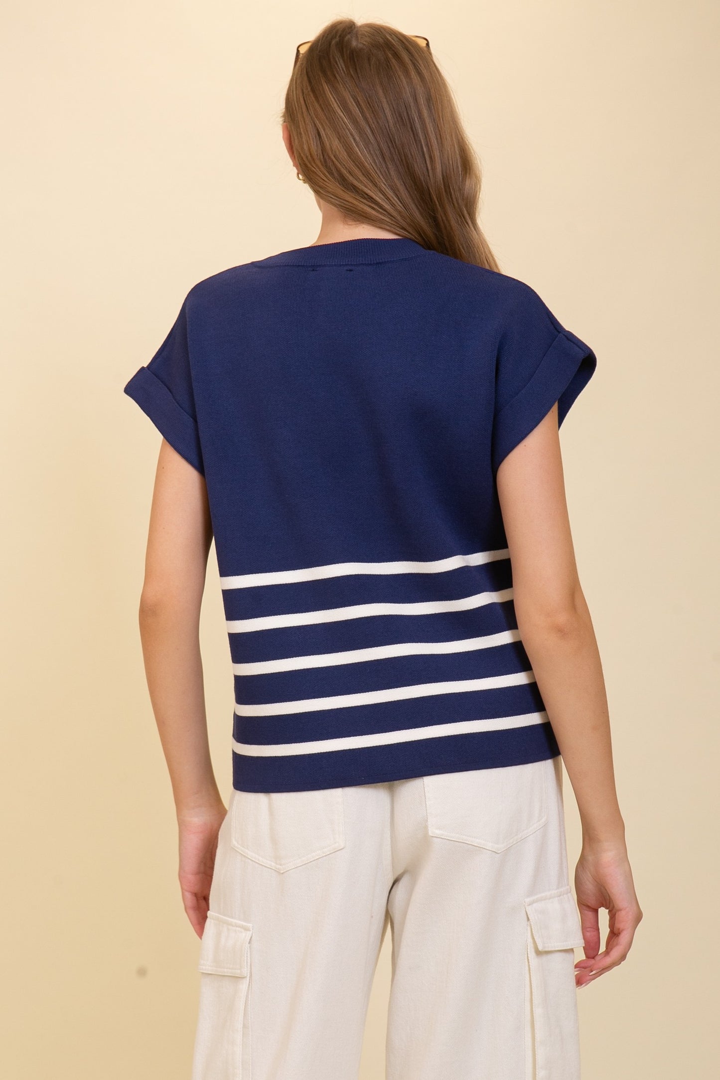 Lila Short Sleeve Stripe Sweater