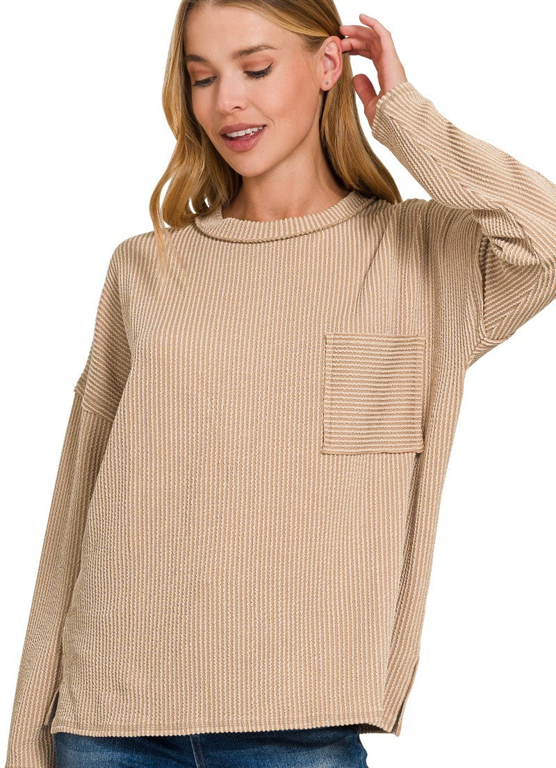 Mae Ribbed Long Sleeve Top