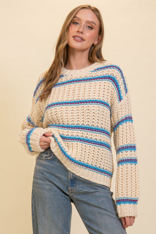 Avaline Striped Knit Sweater
