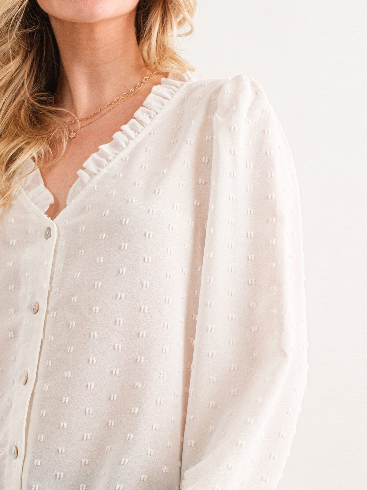 Maggie Long Sleeve Dot Print Top