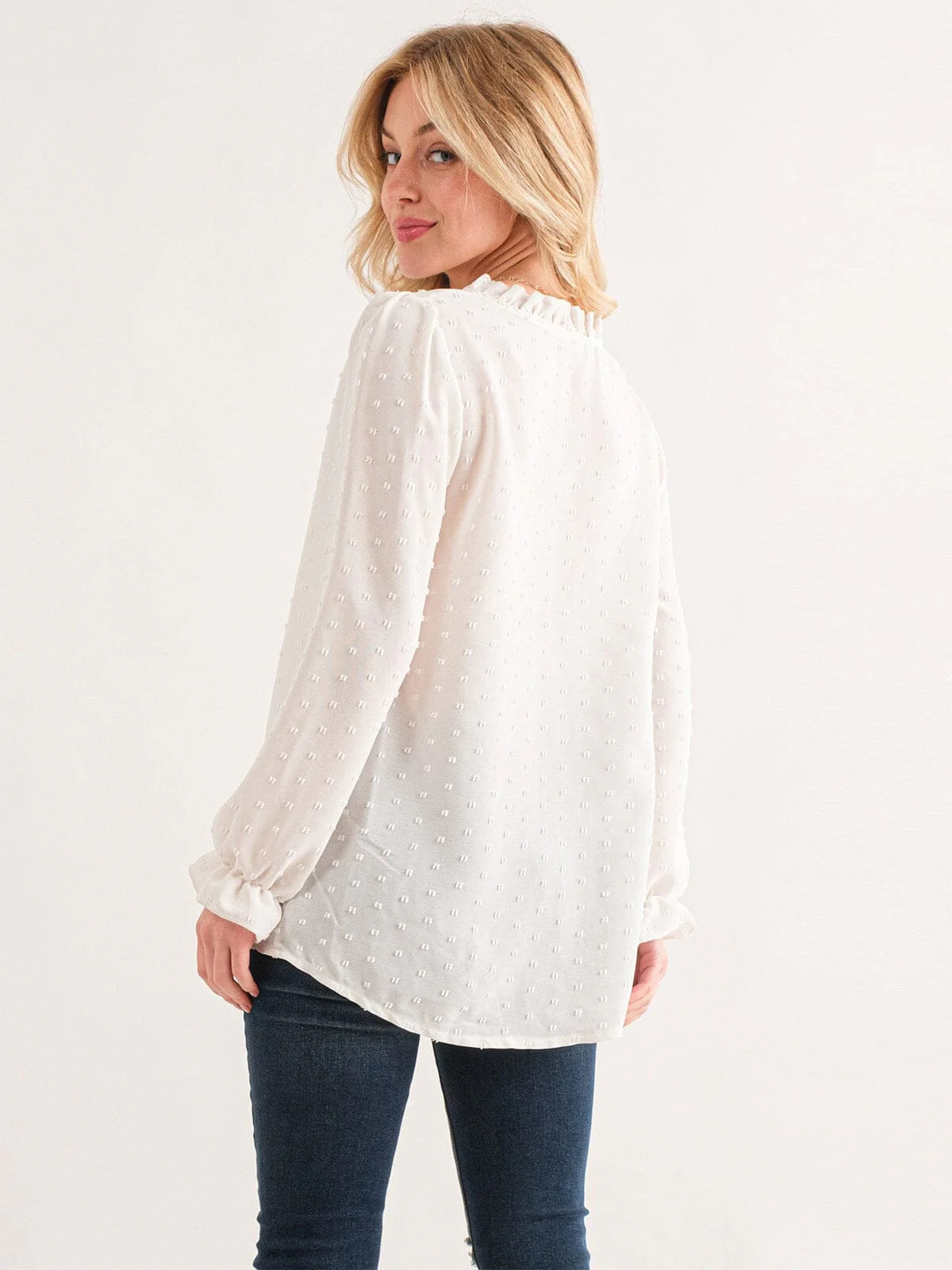 Maggie Long Sleeve Dot Print Top