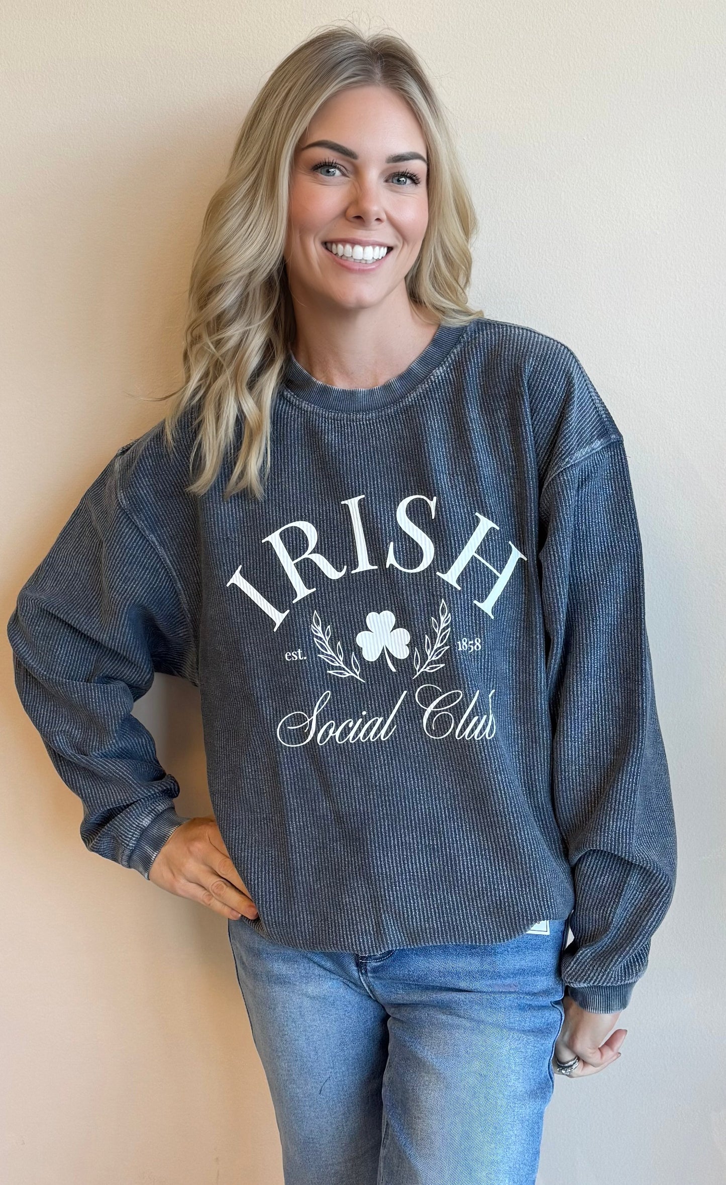 T&C Exclusive Irish Social Club Corded Sweatshirt
