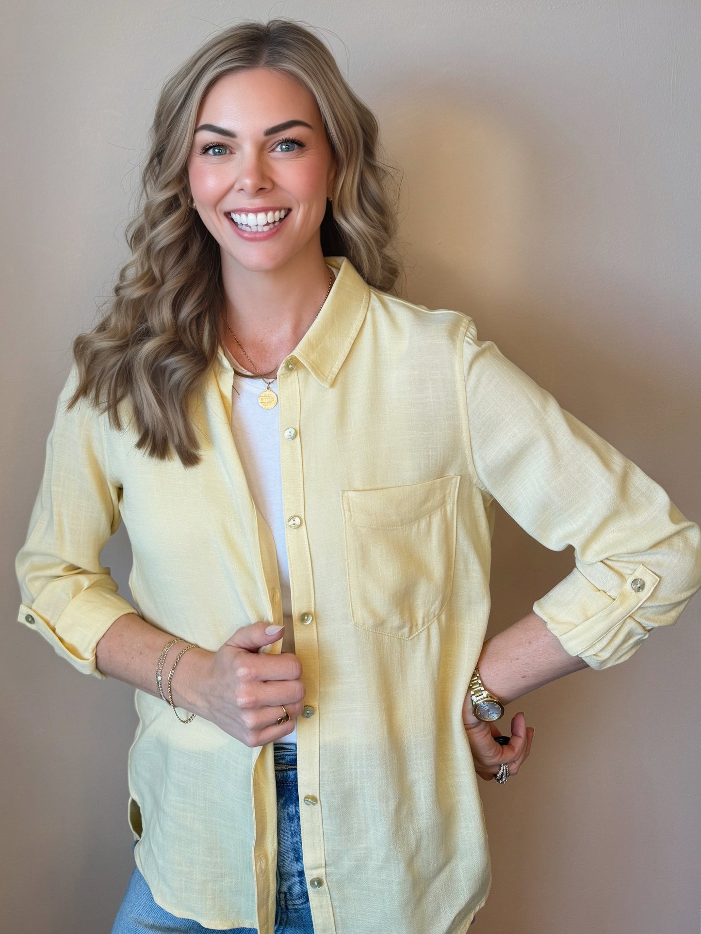 Soft Skies Button Down