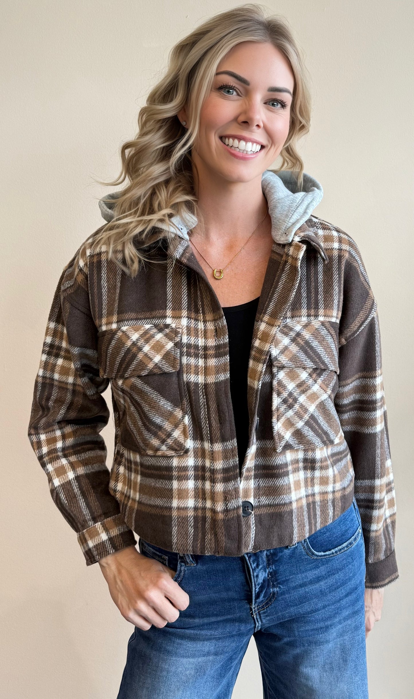Allie Cropped Hooded Shacket