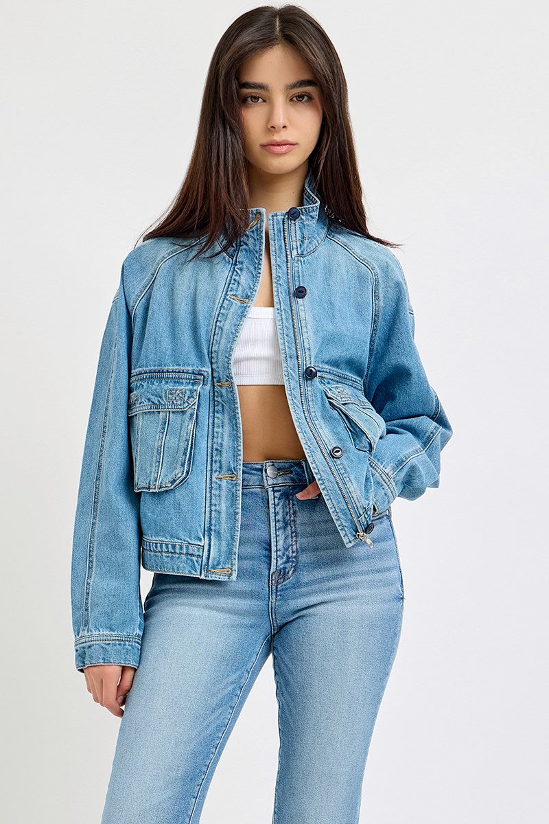 Risen Jackie Short Denim Jacket