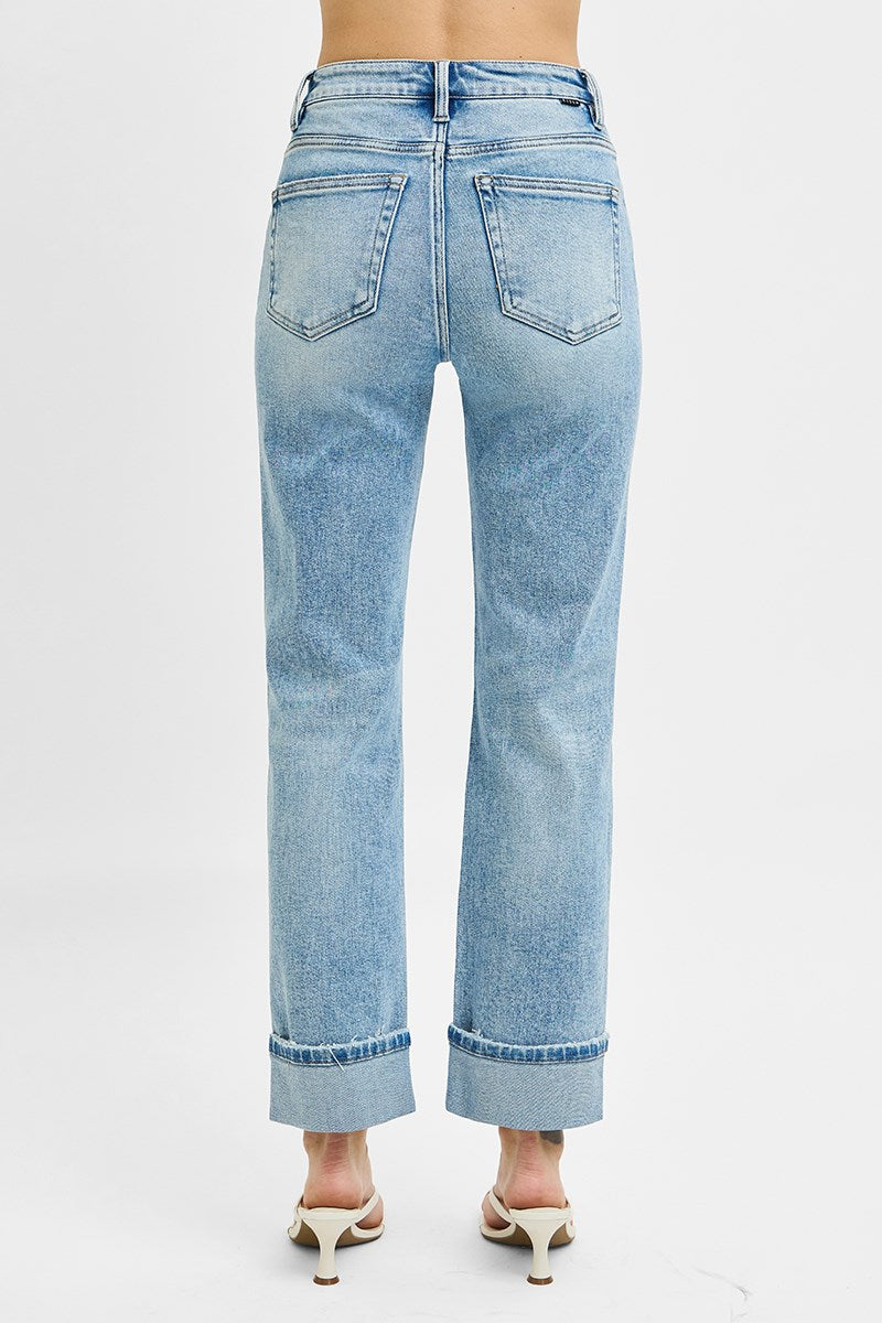 Risen Tummy Control Cuff Jeans