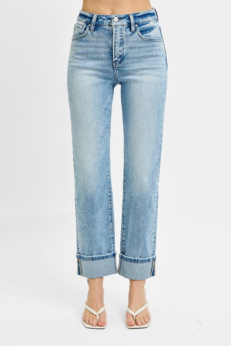 Risen Tummy Control Cuff Jeans