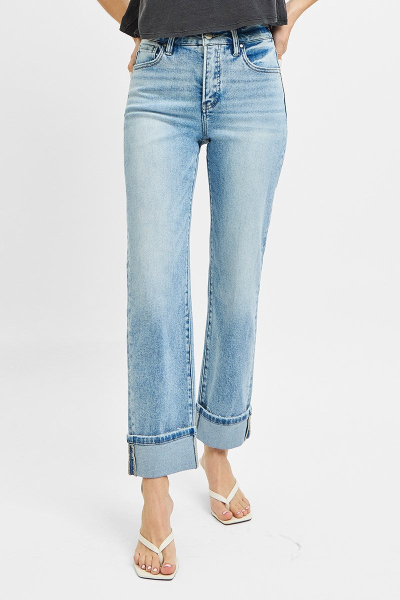 Risen Tummy Control Cuff Jeans