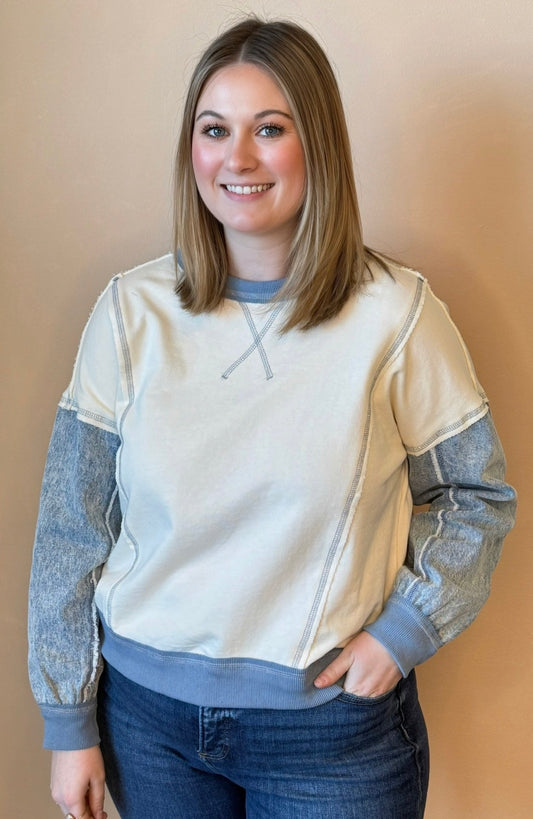 Mellie Mixed Fabric Sweatshirt