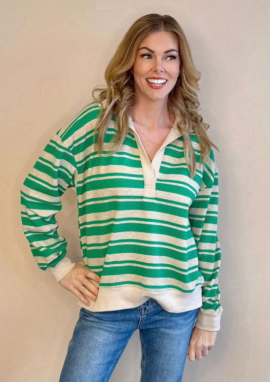 Rosie Striped Polo Sweater