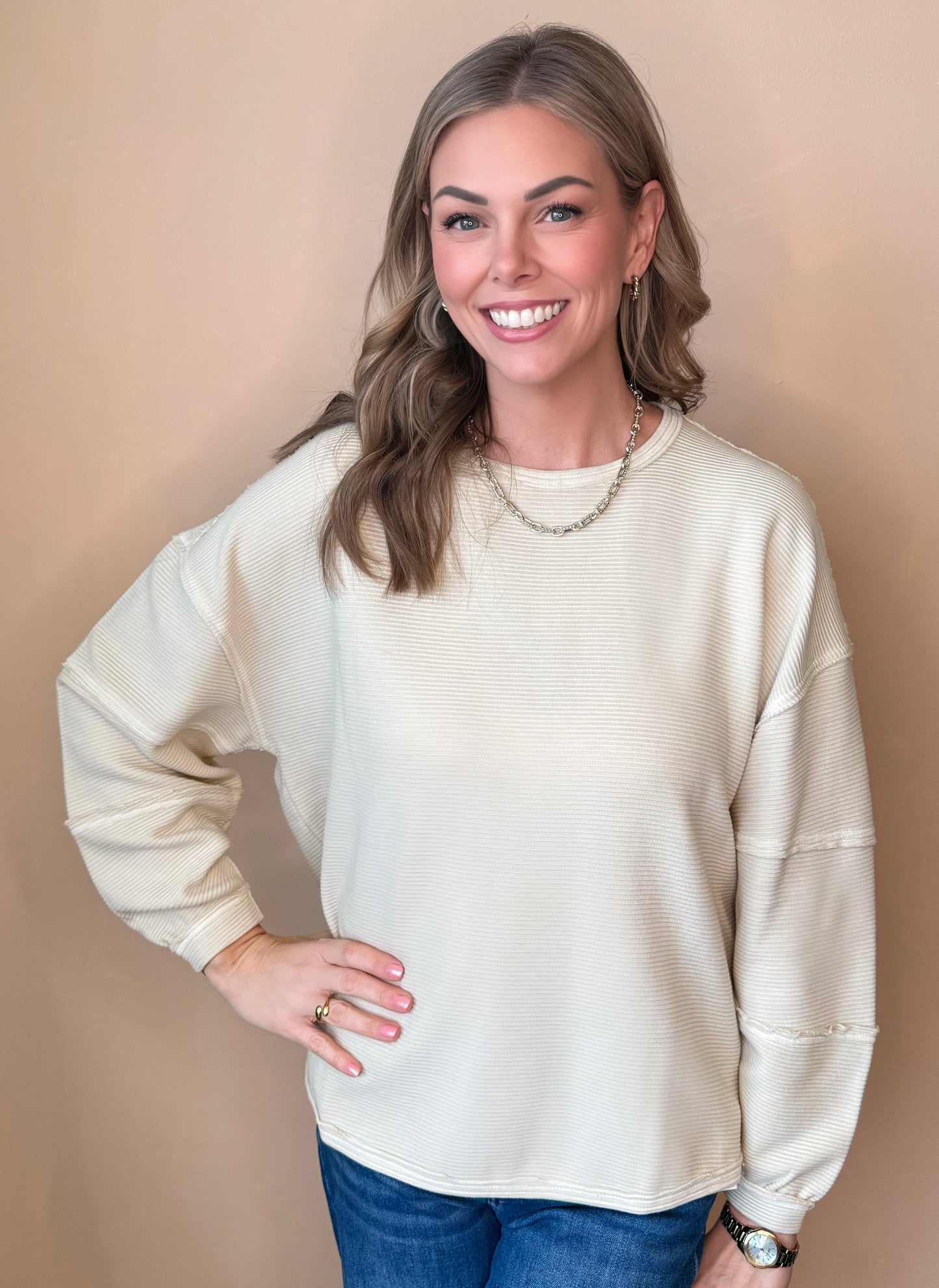 Jett Waffle Knit Sweatshirt