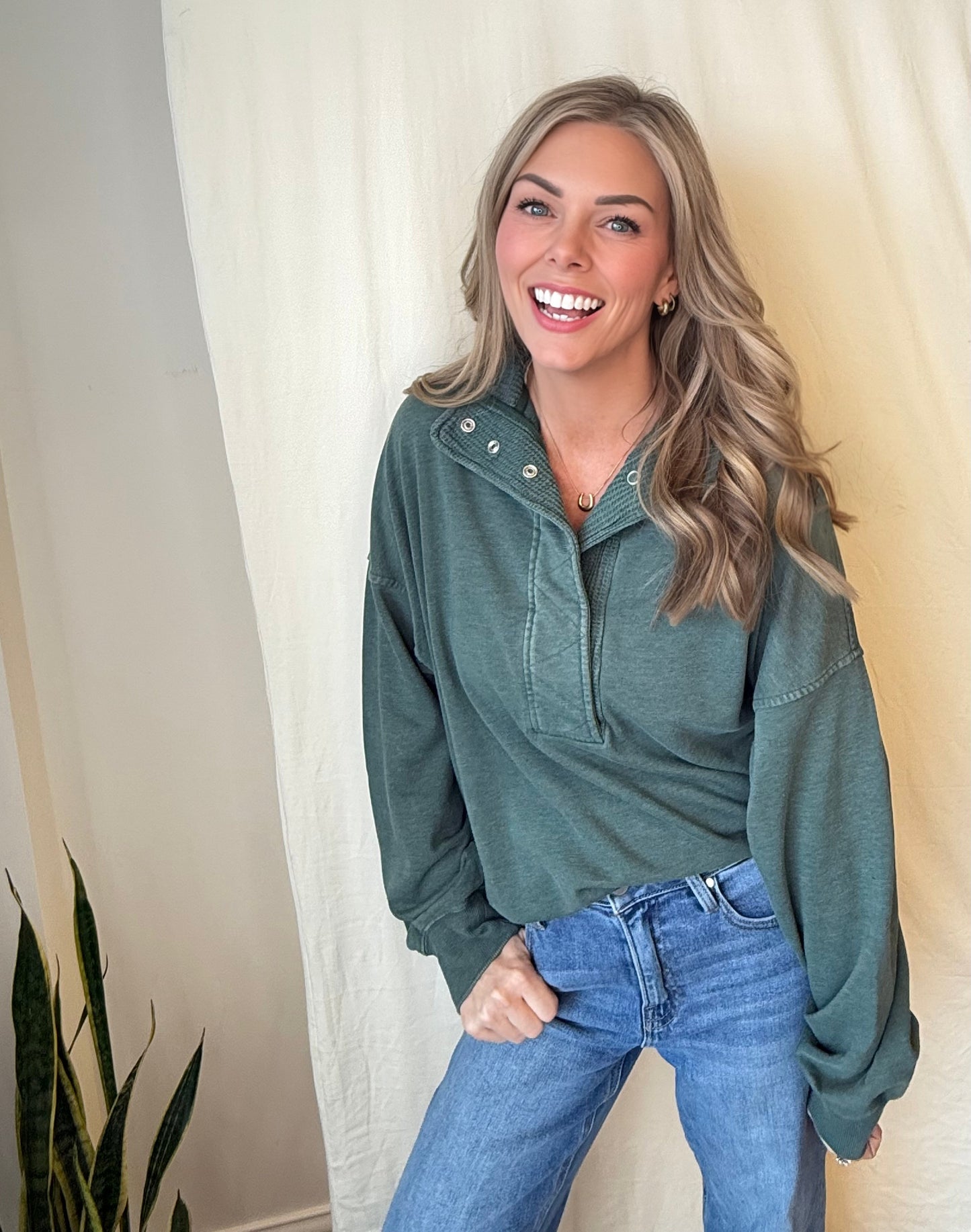 Rae French Terry Snap Sweatshirt