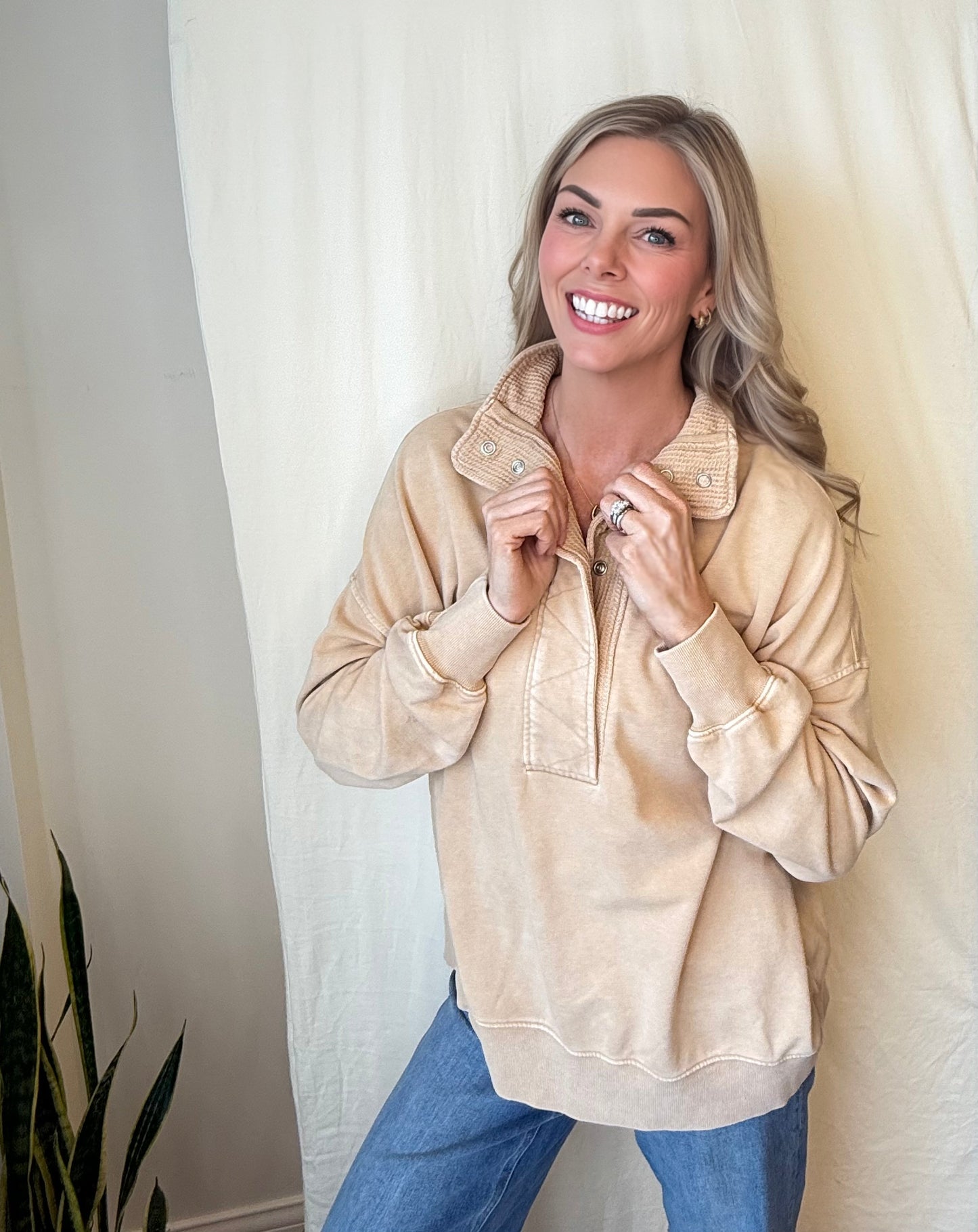 Rae French Terry Snap Sweatshirt