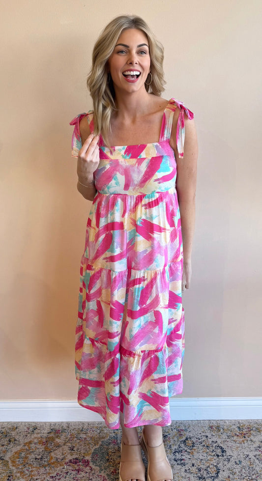 Brushstroke Midi Dress