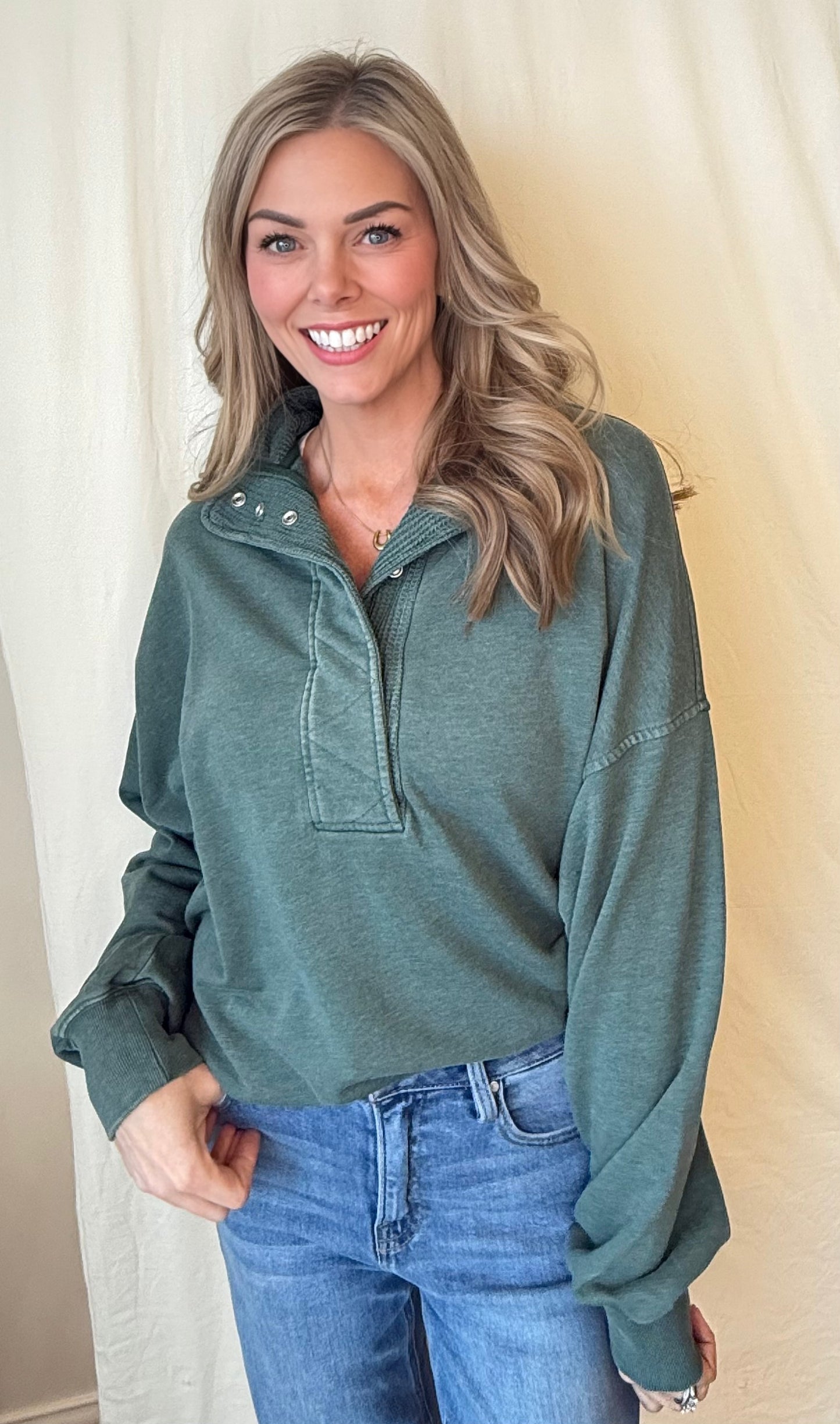 Rae French Terry Snap Sweatshirt