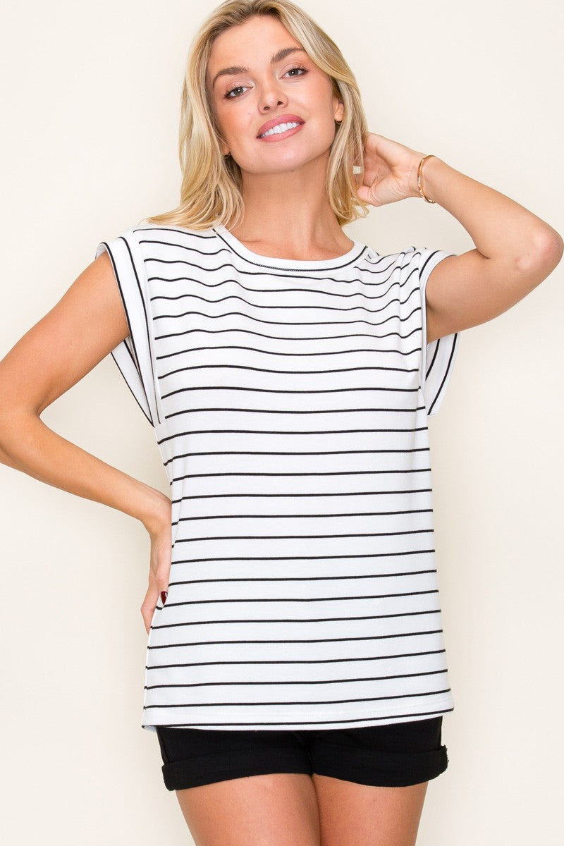 Harriet Striped Short Sleeve Top