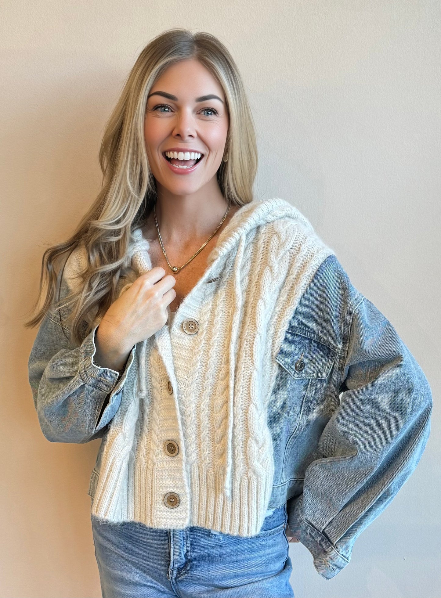 Woodlands Cable Knit Denim Jacket