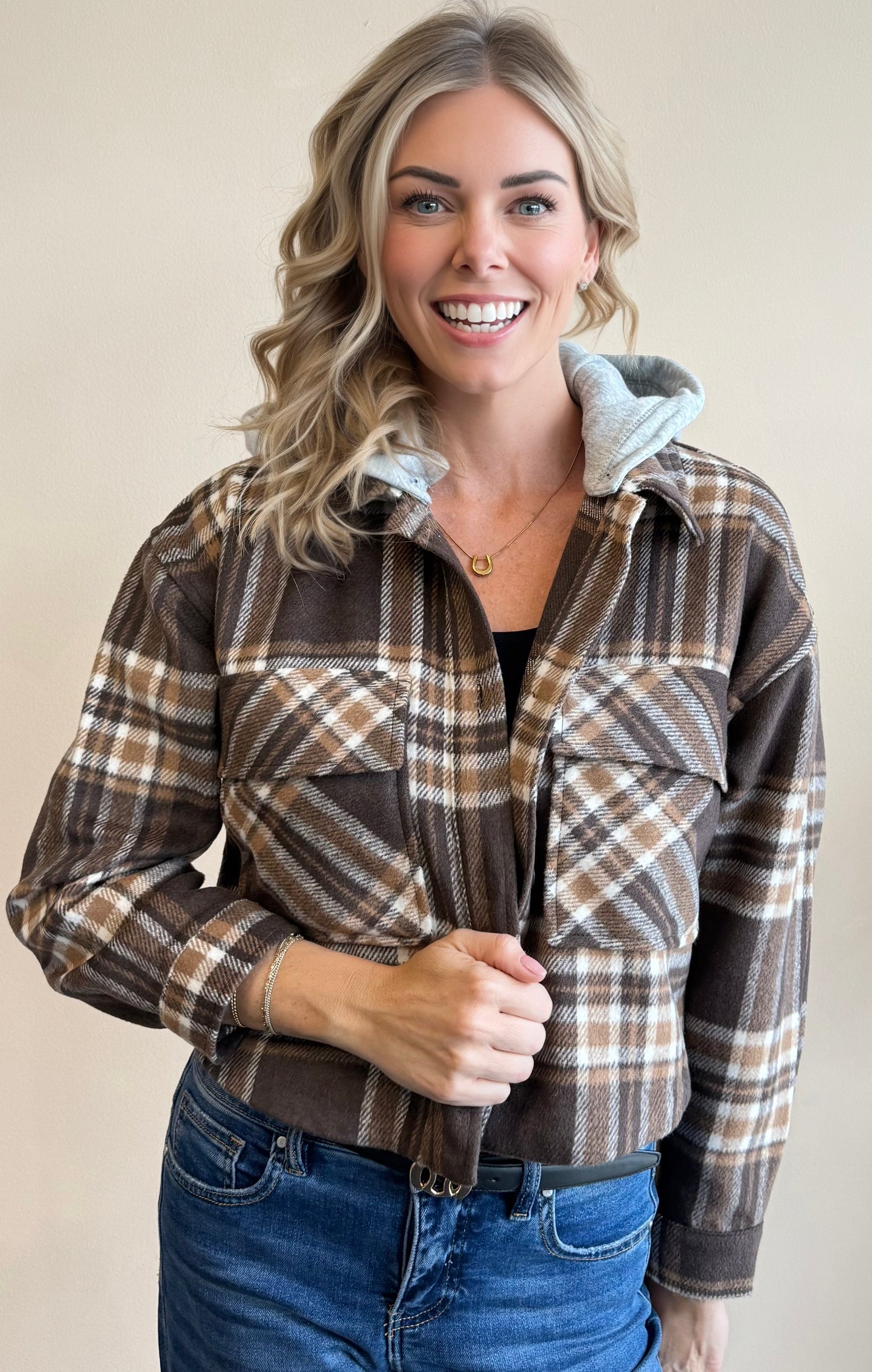 Allie Cropped Hooded Shacket