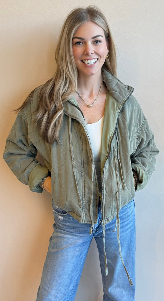 The Quilted Tie Front Jacket