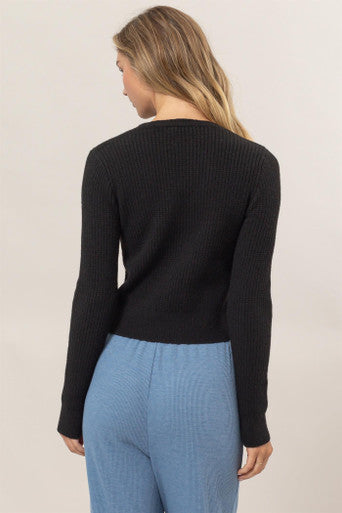 Serena Long Sleeve Ribbed Sweater Top