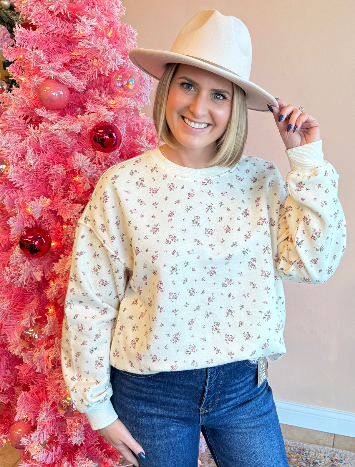 Soft Girl Era Floral Sweatshirt