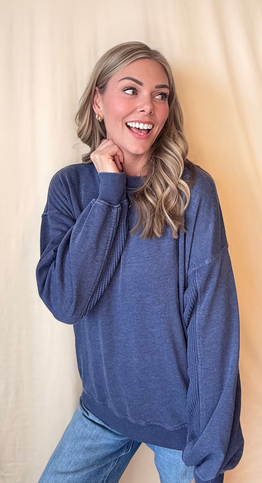 Effortlessly Cozy Waffle Sweatshirt