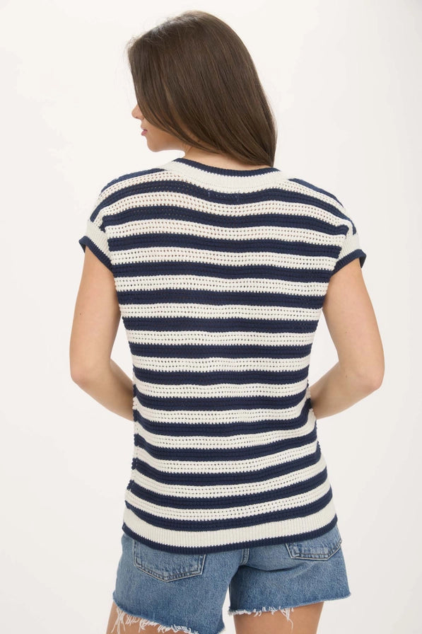 Julie Crochet Striped Top