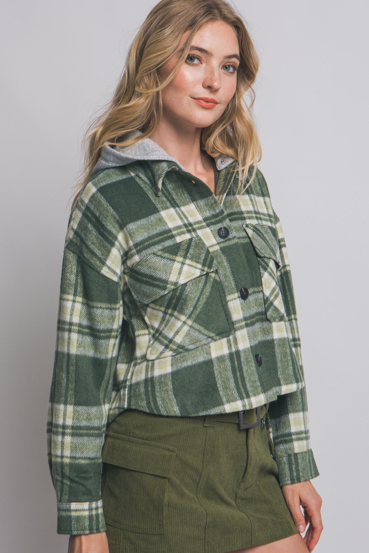 Allie Cropped Hooded Shacket