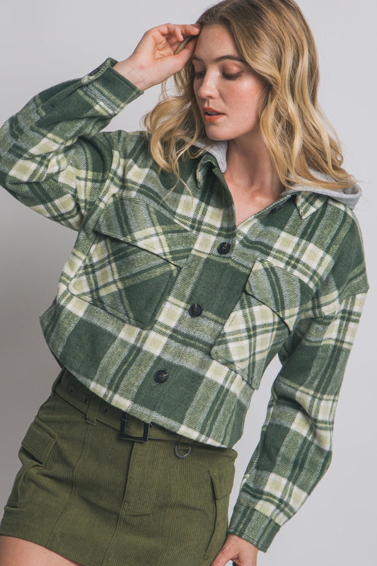 Allie Cropped Hooded Shacket