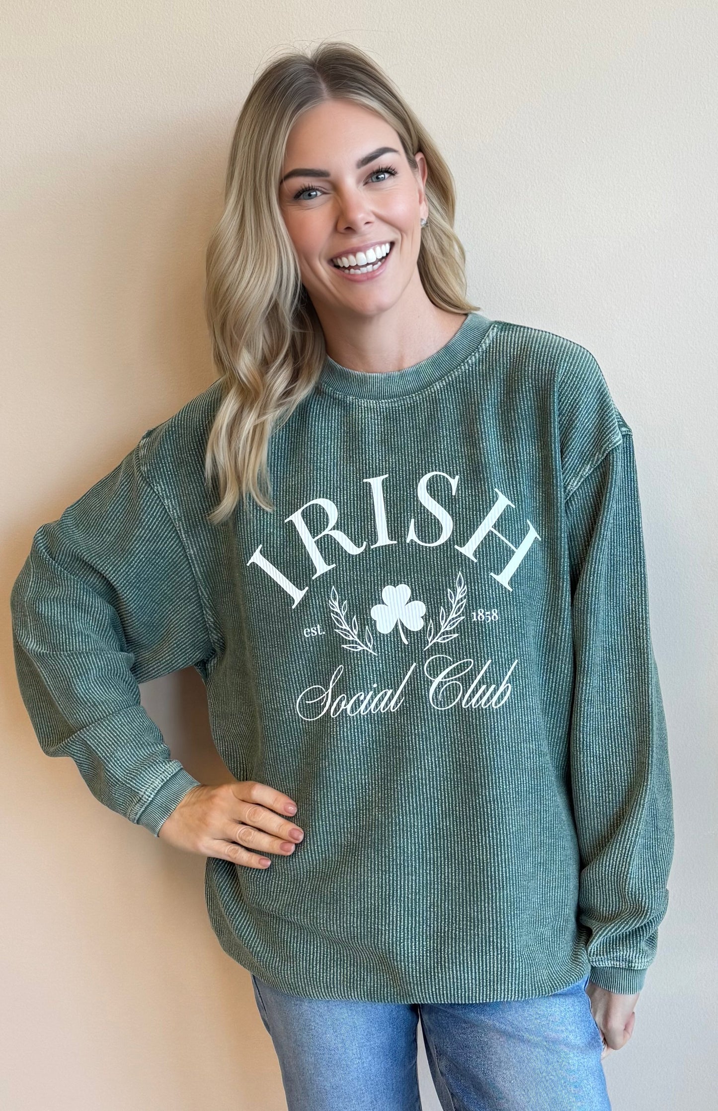 T&C Exclusive Irish Social Club Corded Sweatshirt