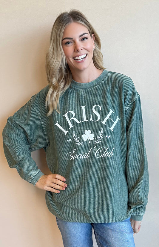 T&C Exclusive Irish Social Club Corded Sweatshirt