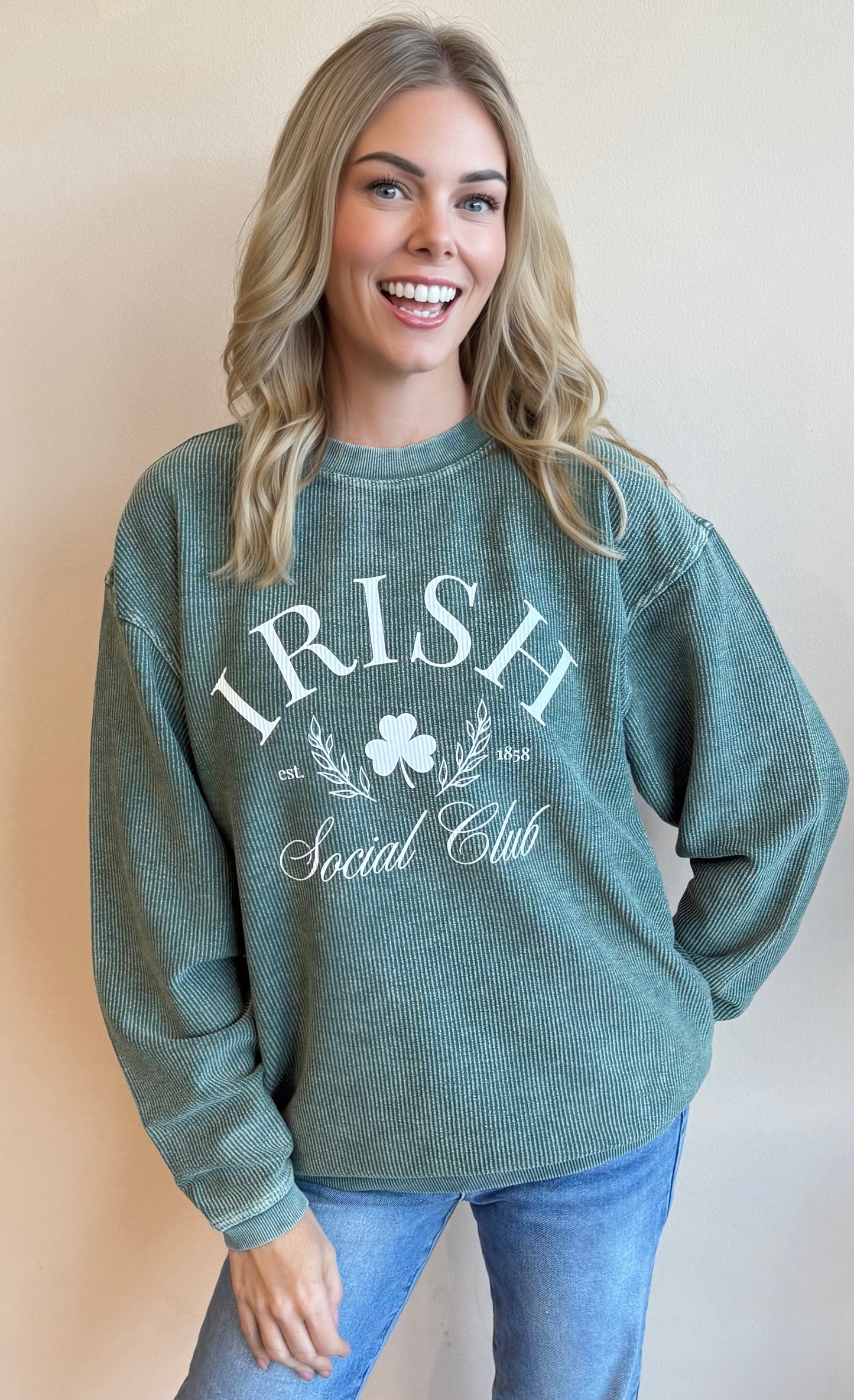 T&C Exclusive Irish Social Club Corded Sweatshirt