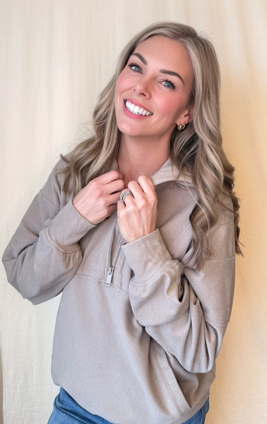 Rae Soft Quarter Zip Sweatshirt