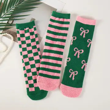 Green and Pink Cozy Sock Set