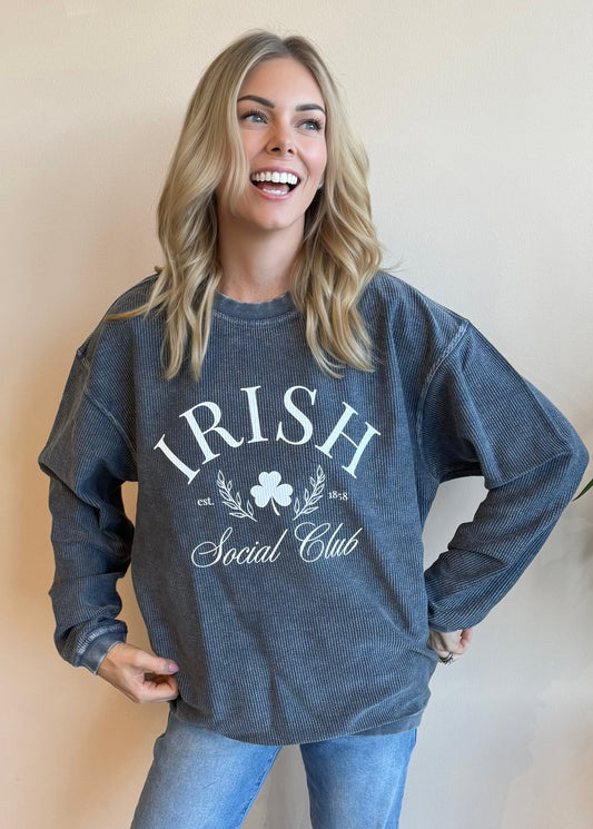 T&C Exclusive Irish Social Club Corded Sweatshirt