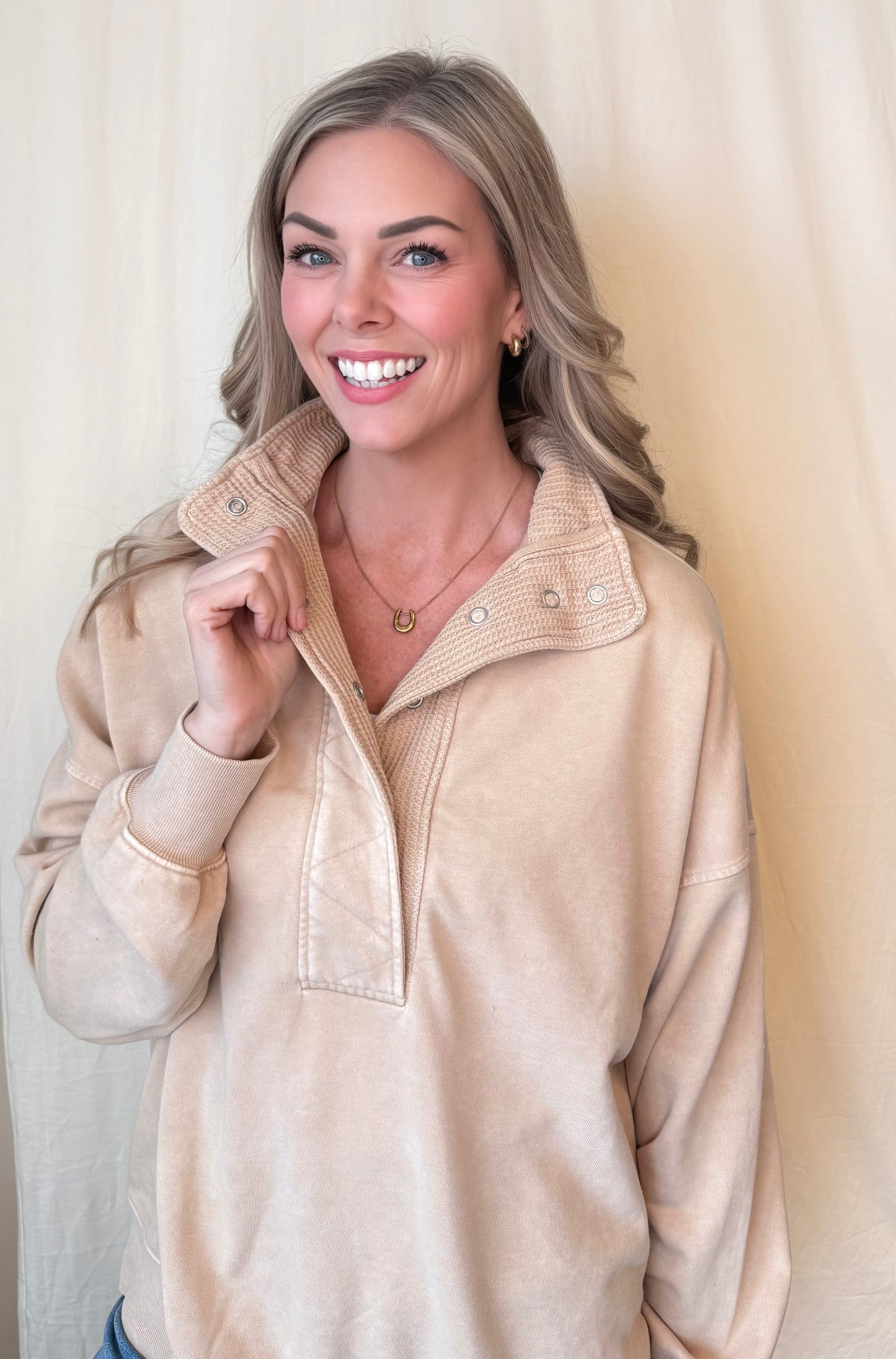 Rae French Terry Snap Sweatshirt