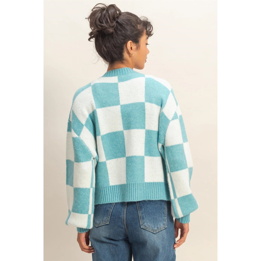 Elsa Checkered Cardigan