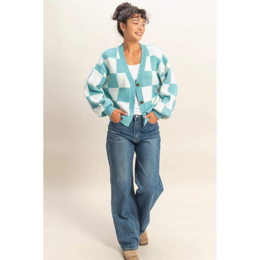 Elsa Checkered Cardigan