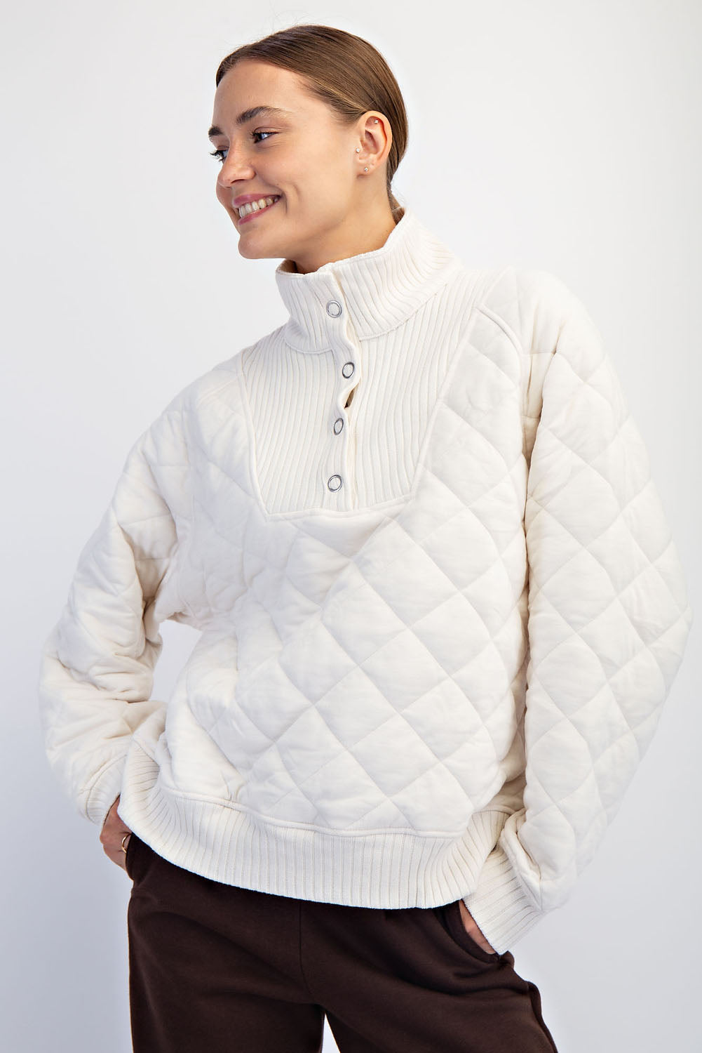 Rae Quilted Snap Pullover