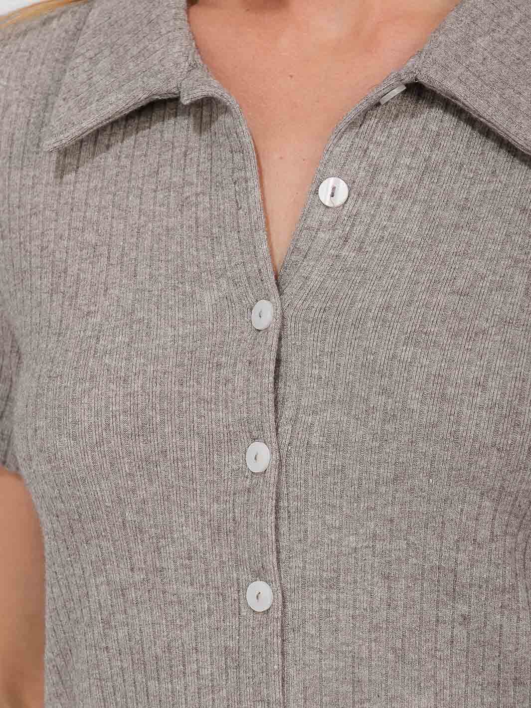 Dahlia Button Up Polo Sweater