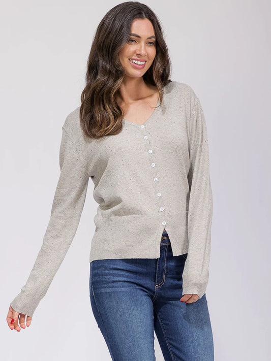 Amber V-Neck Button Up Top