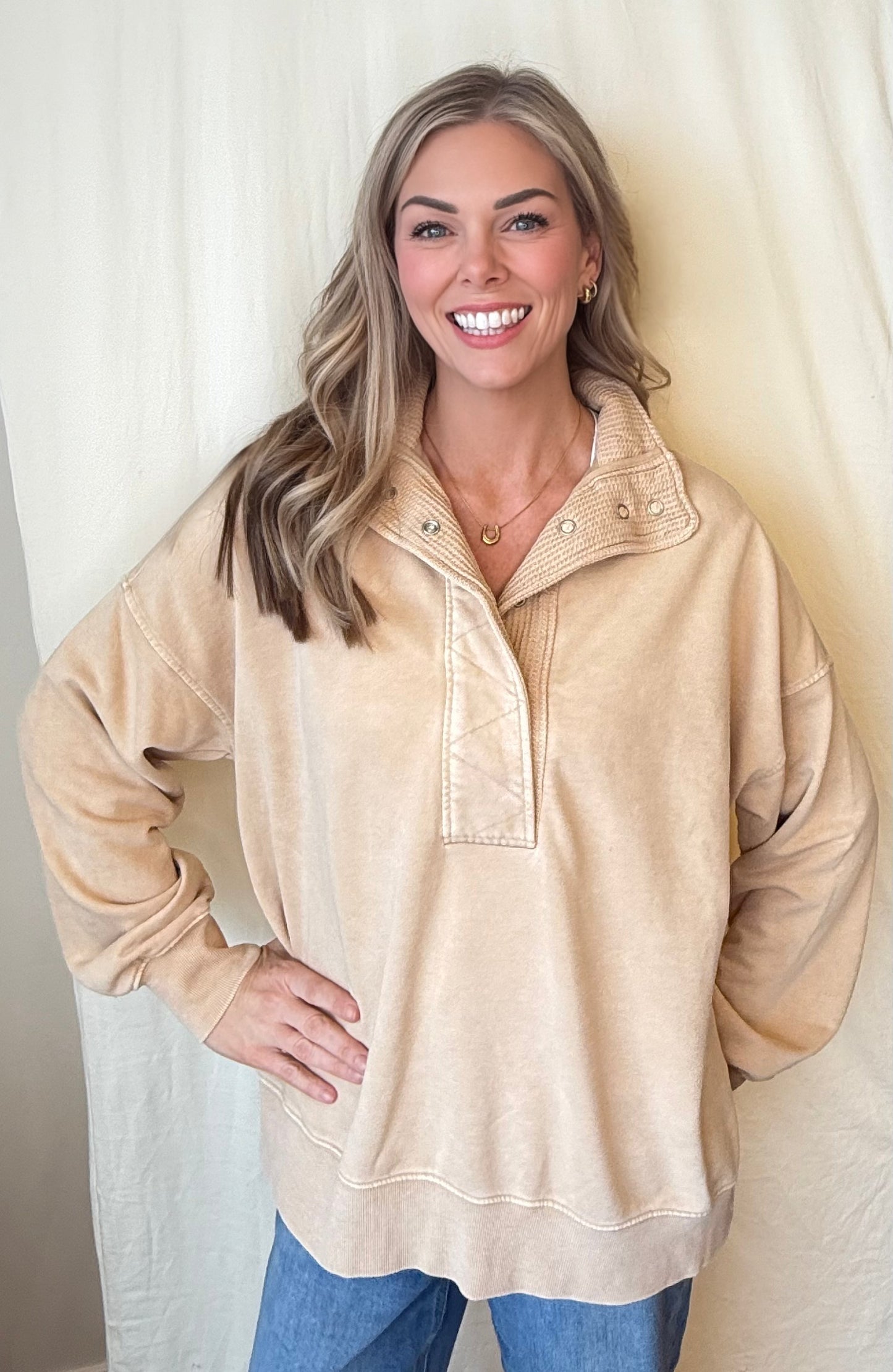 Rae French Terry Snap Sweatshirt