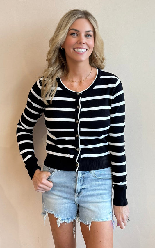 Audrey Striped Cardigan