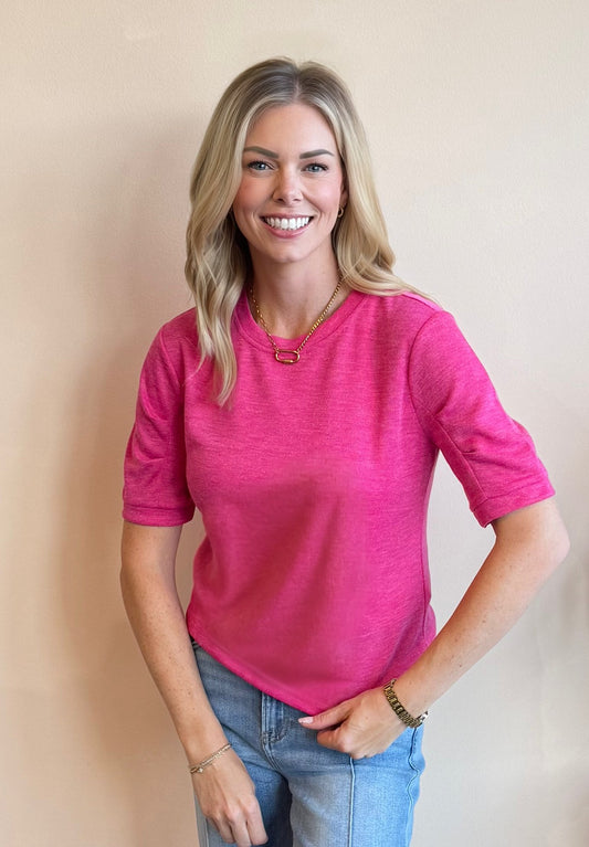 Amara Ruched Sleeve Tee