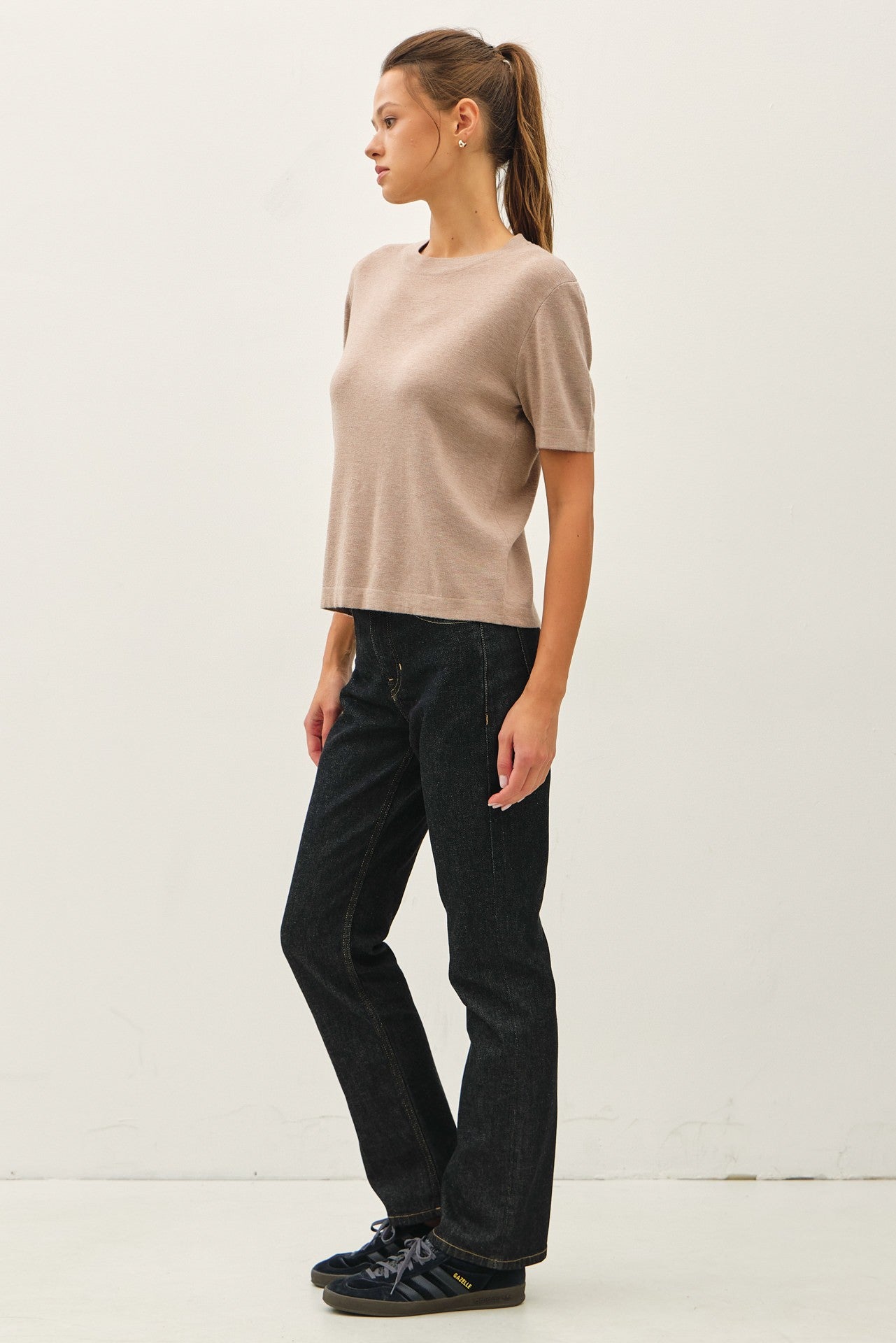 Cashmere Blend Short Sleeve Sweater