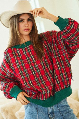 Holly Plaid Sweatshirt