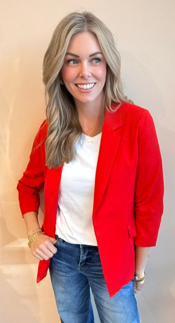 The Clover Ruched Sleeve Blazer